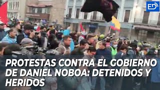 PROTESTAS CONTRA EL GOBIERNO DE DANIEL NOBOA DETENIDOS Y HERIDOS [upl. by Onailil]