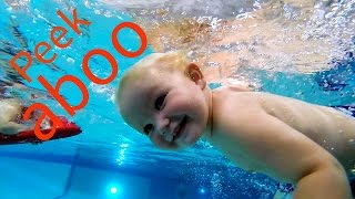 UnderWater swimming Pool With Isaac 2 yo and Elizabeth 4 yo Fun Swimming Pool [upl. by Schou]