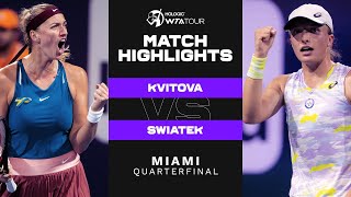 Petra Kvitova vs Iga Swiatek  2022 Miami Open Quarterfinal  WTA Match Highlights [upl. by Ellis]