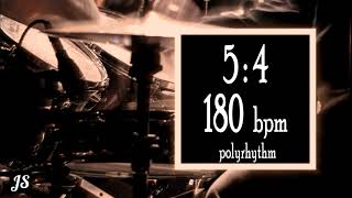 180 Bpm  54 Polyrhythm Drum Beat [upl. by Anuahsed94]