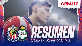 RESUMEN Chivas empató en el último minuto a Santos  J1 Clausura 2024 [upl. by Oiceladni814]