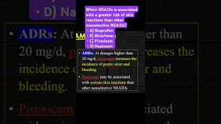 Which NSAID is associated with a greater risk of skin reactions than other nonselective NSAIDs [upl. by Rosa948]