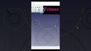 use of trimex tool in draft workbench FreeCAD how to trim freecad freecadtutorial trimex trim [upl. by Oleta]