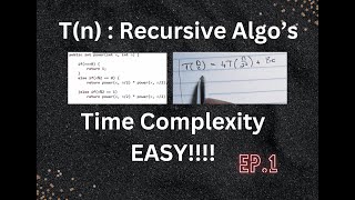 Time Complexity Made Easy  Part 1 of 2 Write Tn expression for recursive methods [upl. by Della]