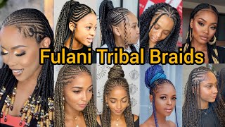 Fulani Braids Hairstyles for Classy Ladies  Fulani Braids with Beads  Tribal Hairstyles [upl. by Whitcomb547]