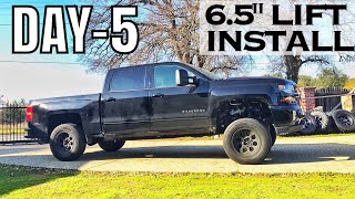 Day5 2017 Silverado 65quot Lift install Chevy 1500 Driveway Project [upl. by Nnylharas]