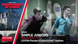 COTON Flavien vs DOUSSINET Nathan  FINALE  FRANCE JUNIORS 2024 [upl. by Matta]