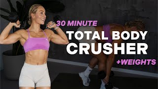 30 MIN TOTAL BODY CRUSHER  PYRAMIDE  FULL BODY   Weights  Strength  Conditioning [upl. by Ellekim]