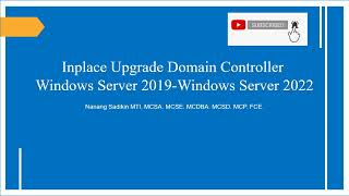 InPlace Upgrade Domain Controller DC Active Directory Domain Services ADDS Windows Server 2019 2022 [upl. by Eugen]