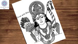 Lord Ram Mandala Art  Mandala Art  Step by Step  Simple Mandala Art  Mandala art for Beginners [upl. by Audrey]