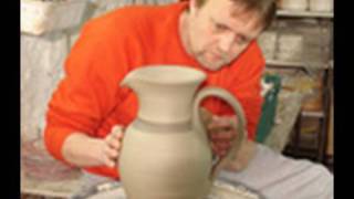 Throwing making a big clay pottery Jug  Pitcher on the wheel [upl. by Ilegna]