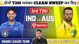 IND🇮🇳 vs AUS🇦🇺 3rd T20I Dream11 Prediction Today Match Dream11 Team IND vs AUS Dream11 Team [upl. by Raclima227]