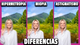 🟪 Diferencia entre MIOPIA HIPERMETROPIA y ASTIGMATISMO [upl. by Nywles]