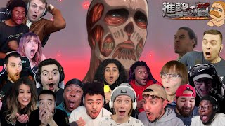 ARMINS COLOSSAL TITAN  ATTACK ON TITAN FINAL SEASON 4 EPISODE 07 ULTIMATE REACTION COMPILATION [upl. by Rehpinnej]