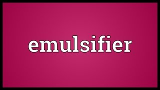 Emulsifier Meaning [upl. by Anatnas179]