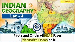 Memorize  Dams and Facts of BEAS River  Indian Geography Lec 4  PANKAJ SINGH [upl. by Prior]