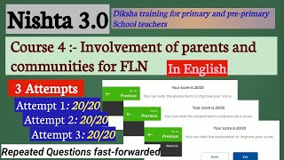 Nishtha 30 module 4 answers  Involvement of parents and communities for FLN Nishtha 30 course 4 [upl. by Atiz]