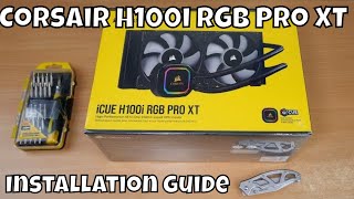 Corsair H100i RGB Pro XT AIO unboxing and installation with Corsair QL120 RGB fans too [upl. by Athalia]