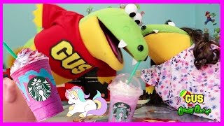 STARBUCKS UNICORN FRAPPE TASTE TEST with Gus the Gummy Gator [upl. by Yreffoeg174]