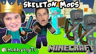 Minecraft MODS Skeleton Game HobbyPigTV [upl. by Aerdnael]