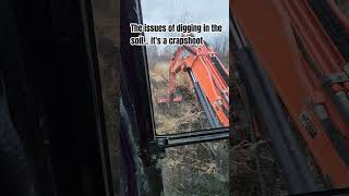 difficult soil composition vlog asmr digger excavator farming ditch drainage field flood [upl. by Dnalro]