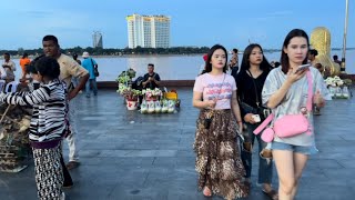 Cambodia  Virtual Walking Tour  4K  Phnom Penh City 2024 [upl. by Ojillek]