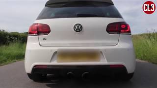 AKRAPOVIC EXHAUST VW GOLF MK6 R  LAUNCH AND FLY BYS [upl. by Chally]