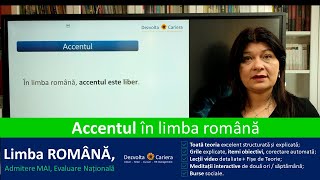 ACCENTUL în limba română  Evaluare Națională și Admitere în MAI  tematica nouă [upl. by Alford693]