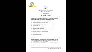 ISC 12 20242025 ENGLISH PAPER2 Specimen Question Paper [upl. by Jerald]