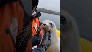 Heartwarming rescue of baby seal polarbearrescue wildlifeconservation arcticanimals [upl. by Mureil]