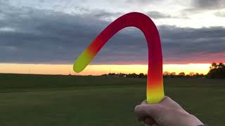 Slow motion throw  Paragon original design boomerang carved out polypropylene by Adam Carroll [upl. by Ahseinod]