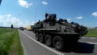 Amerykańscy żołnierze w Suwałkach  US Army convoy in Suwałki  Dragoon Ride II 2016 [upl. by Aydne]