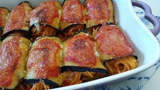 Involtini di melanzane con spaghettisemplici e veloci [upl. by Llennol272]