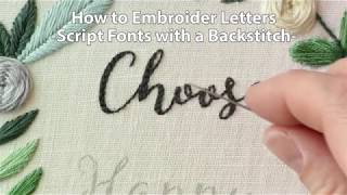 How to Embroider Letters Script Using a Backstitch [upl. by Eidolem]