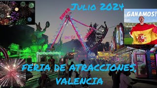 Feria de atracciones Julio 2024 Valencia  España 4K a 60FPS [upl. by Mert]