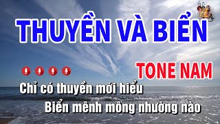 Thuyền Và Biển Karaoke  Tone Nam  Nhạc Sống Nguyễn Linh [upl. by Lemuel489]