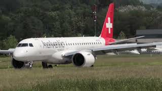 Helvetic Airways Embraer E190 E2 HBAZD landing at Bern Airport [upl. by Leunas890]