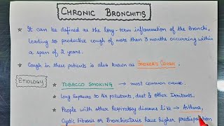 Chronic Bronchitis  Handwritten Notes [upl. by Akihc]