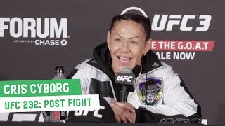 UFC 232 PostFight Press Conference Cris Cyborg [upl. by Larentia]