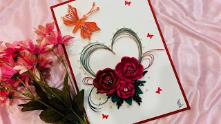 Quilling cardBeautiful quilling greeting cardquilling designsquillingwall decorcraftingartwork [upl. by Yznel429]