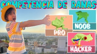 NOOB vs PRO vs HACKER Construyo RANAS de Papel [upl. by Oiramrej]