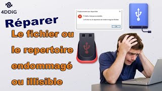 Réparer  Le fichier ou le répertoire endommagé et illisible 【3 Solutions】 [upl. by Algie]