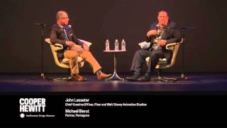 Pixars John Lasseter in Conversation with Michael Bierut 1 of 2 [upl. by Naerol]