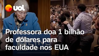 Exprofessora doa 1 bilhão de dólares e anuncia que faculdade será gratuita nos EUA veja reação [upl. by Seugram]