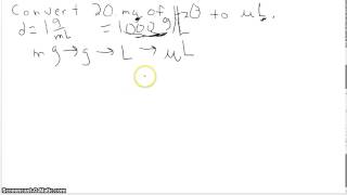 mg to uL using density [upl. by Terris]