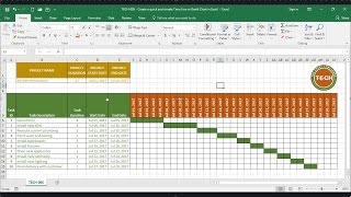 TECH005  Create a quick and simple Time Line Gantt Chart in Excel [upl. by Noemys]