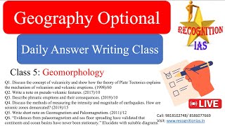 Daily Answer Writing Class 05 l Geomorphology l UPSC 2025 l Geography Optional [upl. by Ekenna]