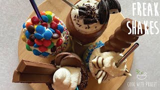 HOW TO MAKE HOMEMADE FREAK SHAKES  Oreo MampM Vanilla amp KitKat Shake  How To Make Milkshakes [upl. by Sivel]