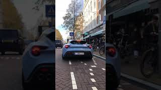 Aston Martin Zagato Shooting Brake Start up and driving through Amsterdam [upl. by Oigroig]