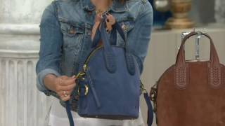 orYANY Italian Suede Domed Satchel Nadine on QVC [upl. by Manaker]